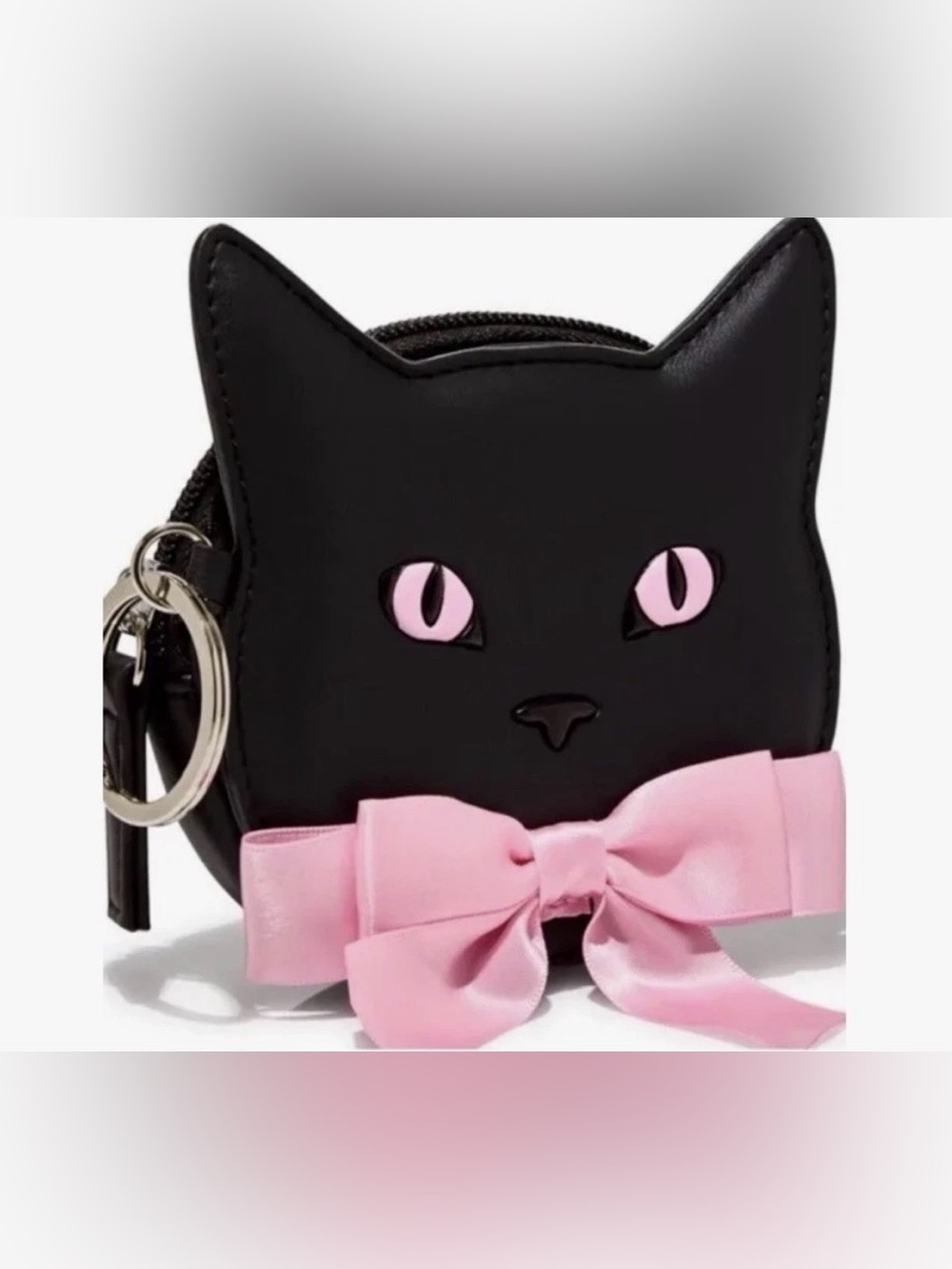Bath & Body Works Black Cat Coin Purse Pink Bow NWT New Halloween Bag Charm